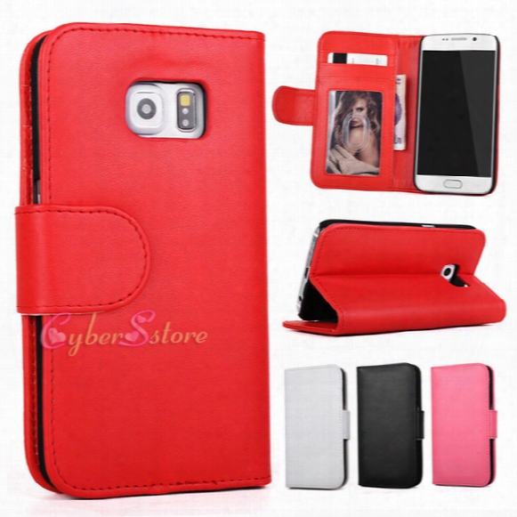 For Samsung S7 / S7 Edge Photo Frame Filp Leather Wallet Phone Case Cover With Card Holder Slort Stand For Galaxy G935f G930 G930f