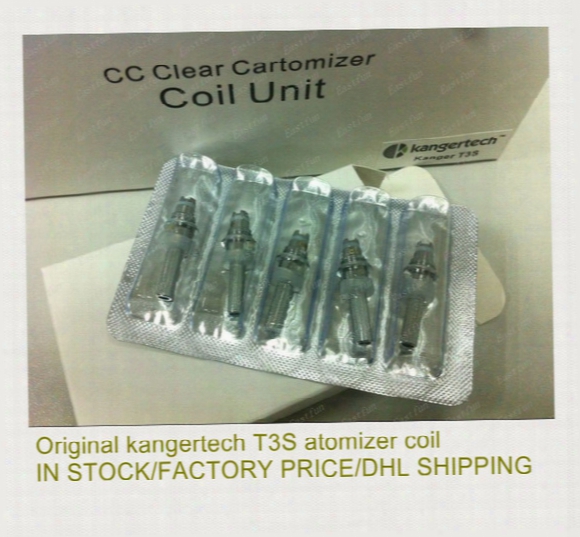 Genuine 100% Original Kangertech Atomizer Core For T3s Mt3s Cc Clear Cartomizer Replaceable Coil 1.8ohm 2.2ohm 2.5ohm In Stock 200pcs Dhl