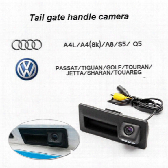 Hd 170 Wide Angle Car Ccd Car Ccd Car Rear View Camera Handle Trunk For Audi Vw Passat Tiguan Golf Touran Jetta Sharan Touareg Volkswagen