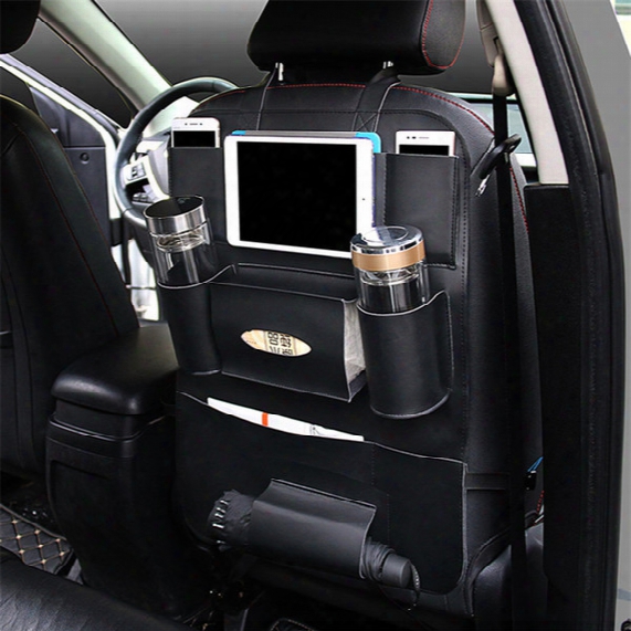 High Quality Pu Leather Car Seat Back Organizer Sundries Holder Multi-pocket Travel Storage Bag Hanger Backseat Organizing Bags