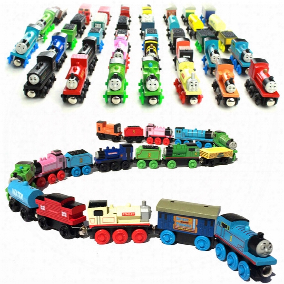 Kids Toys Wooden Engines & Train Cars Cartoon Collection Compatible 70 Pcs Railway Trains Friends Model Best Baby Christmas Gifts
