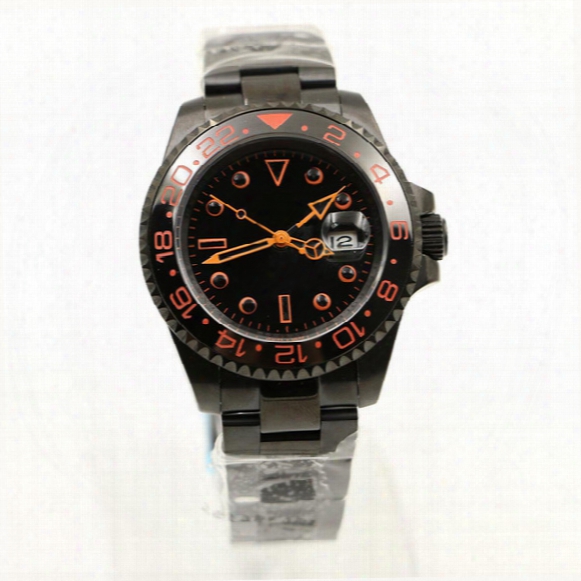 Luxury Brand Gmt Ii Bamford Mens Watch Automatic Movement Black Stainless Steel Ceramic Bezel Sapphire Glass Men Watches Original Clasp