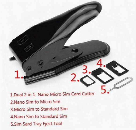 Micro/standard To Nano Sim Card Cutter And Adapter For Apple Iphone 4 5 6 Samsung S6 S7 Note5