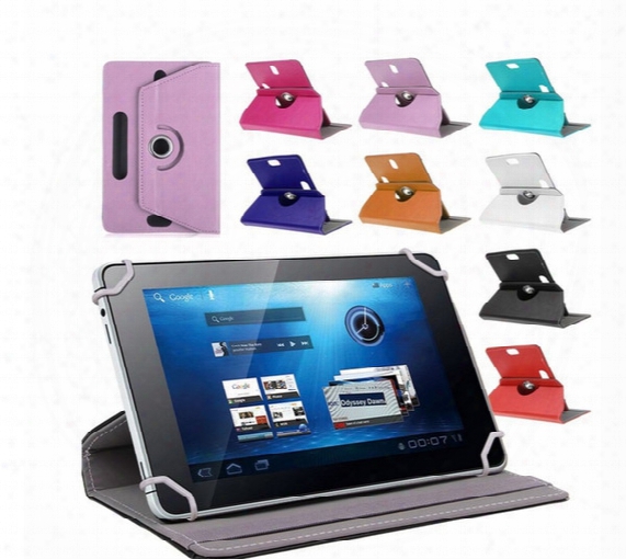 Mid Laptop Pu Leather Universal Case For 7 8 9 10 Inch Tablet Pc Ipad 5 360 Degree Rotate Stand Cover Fold Flip Covers Built-in Card Buckle