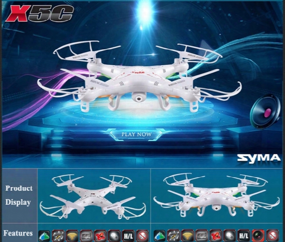 New Version Syma X5c X5c-1 2.4ghz 4ch Hd Fpv Camera 6 Axis Rc Helicopter Quadcopter Gyro 2gb Tf Card With 2mp Camera Rm475