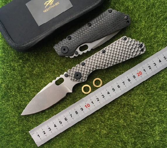 Oem Smf Carbon Fiber Titanium Handle D2 Blade Copper Washer Folding Knife Kitchen Outdoors Utility Knives Multi Edc Tools