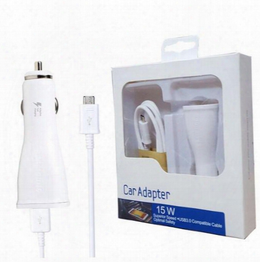 Original 2.4a Usb Car Charger +1.5m Usb Cable With Package For Samsung S8 With The Logo