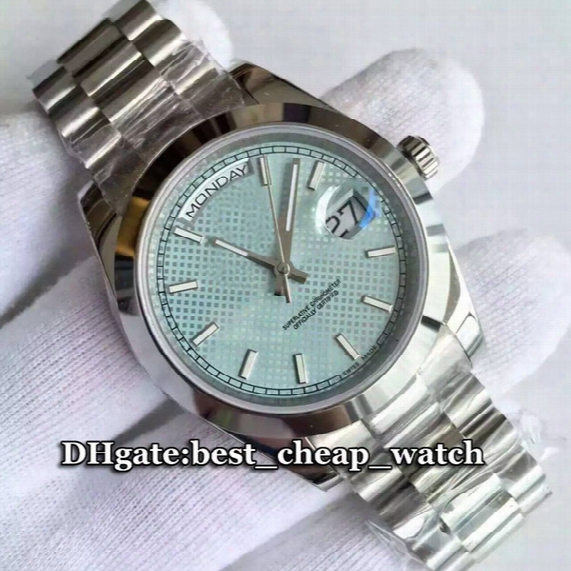 Super Clone Luxury Brand New Watch Mens Wristwatch Platinum Daydate President Lce Blue Diagonal 228206 Sant Blanc Automatic Ss Sport Watches