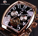Forsining Date Month Display Rose Gold Case Mens Watches Top Brand Luxury Automatic Mechanical Watch Montre Homme Clock Men Casual Watch