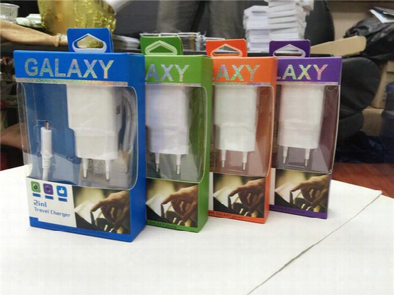 Wall Chargers Home Travel Adpater Micro Usb Kits 2 In 1 Us Eu Version Plug+usb Cable Car Charger For Galaxy S4 Retail Package