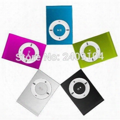 Wholesale- 500pcs Mini Clip Mp3 Player Cheap Colorful Support Mp3 Players With Earphone, Usb Cable, Retail Box, Support Micro Sd/tf Cards