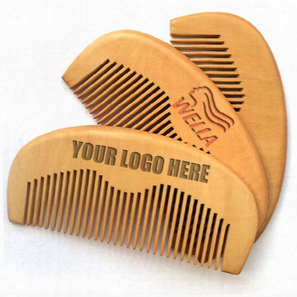 Your Logo Customized Combs Engraved Natural Peach Wood Comb Beard Comb Wooden Pocket Comb Carven Your Name Photo Business Promotion Gift5