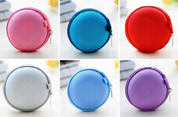 Zipper Bag Earphone Cable Mini Box Sd Card Portable Coin Purse Headphone Bag Carrying Pouch Pocket Case Cover Storage