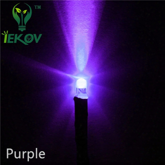 1000pcs High Quality Factory Price Pre-wired Resistor 3mm Round Top Purple/uv 12v Dc 20cm Led Lamp Emitting Diode For Car Diy Wholesale