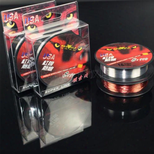 100m Nylon Fluorocarbon Fishing Line 0.1-0.5mm Carbon Fiber Leader Lines High Quality New Red Wolf Brand