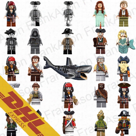 100pcs Mix Lot Pirates Of The Caribbean Minifig Pirate Figures Captain Jack Sparrow Ghost Shark Figure Mini Building Blocks Figures Toy