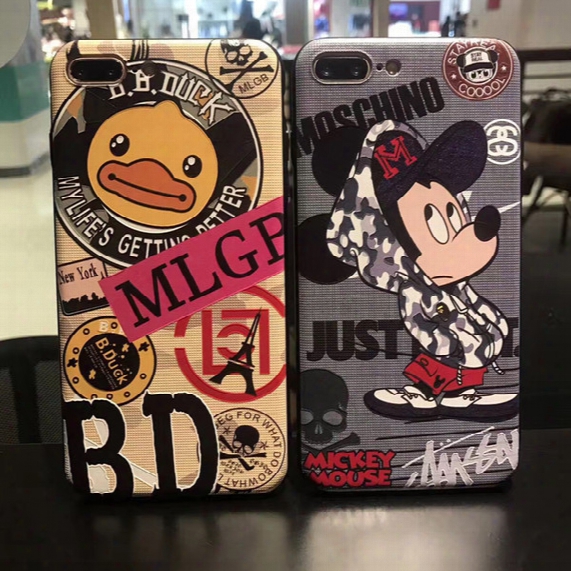 10pc Cartoon Phone Case For Iphone 6s Plus Iphone 7 Relief Pc Mobile Case Shell Sets For Iphone 7plus Case