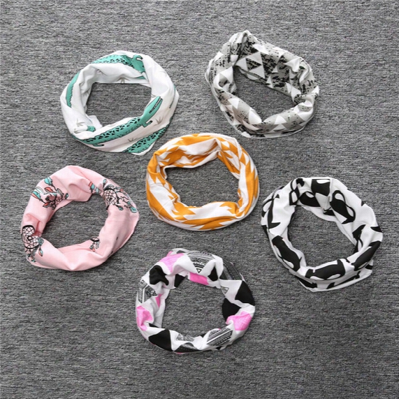 34styles Ins Baby Scarf Neck Wraps Ring Scarves Children Neckerchief Fashion Winter Shark Fox Boys Girls Kids Clothing Accessories