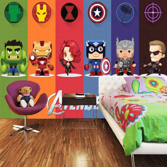 3d Avengers Wallpaper Hulk Badge Wall Mural Photo Wallpaper Cartoon  Interior Decoration Boy Kids Bedroom Living Room Self Adhesive Wallpaper