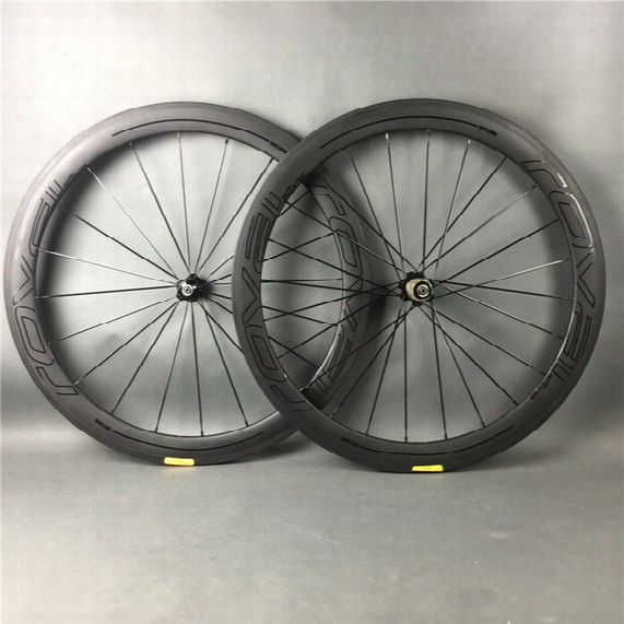 50mm Road Bike 3k/ud Full Carbon Fiber Wheels Matte Surface With Glossy Sitcker Carbon Fibre Wheelset For Bicycle Racing,free Shipping