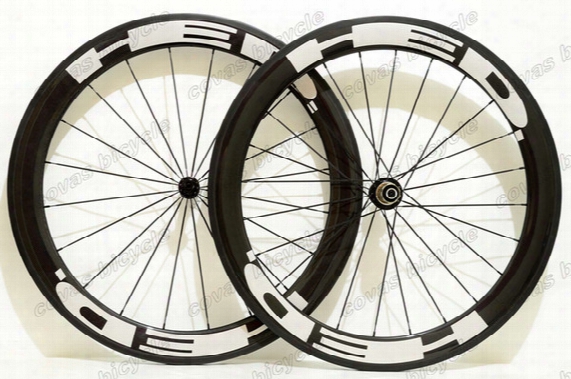 700c Clincher Road Bike Wheels 25mm Width Carbon Wheels 60mm Depth 3k Weave Road Bicycle Wheelset With Powerway R13 Hubs