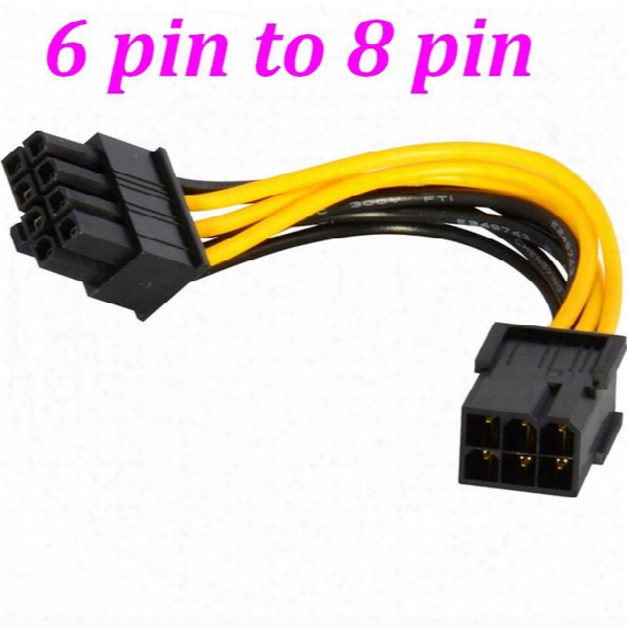 Best Quality 6 Pin To 8 Pin Pci Express Power Converter Cable For Video Card Pci E The Power Supply 500pcs/lot