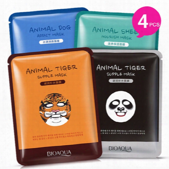 Bioaqua Skin Care Facial Moisturizing Mask Oil Control Cute Animal Facne Treatment Face Masks Sheep/panda/dog/tiger Four Types Optional