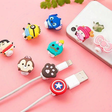 Cable Winder Lovely Cute Cartoon Cord Saver Cover For Apple Iphone 8 Pin Charger Data Cable Protective Protector Saver , 1000pcs/lot Dhl