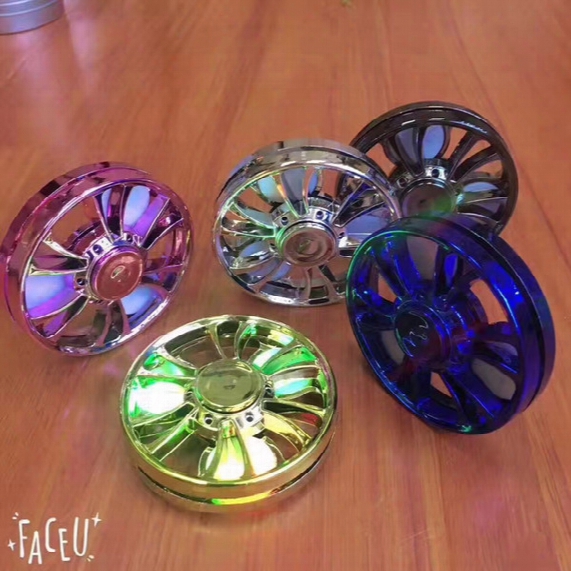 Car Wheel Hand Spinner Metallic Led Flashing Edc Tri-spinner Fidget Toys Rainbow Fidget Spinner And Adhd Adults Children Toy Hobbies Chromed