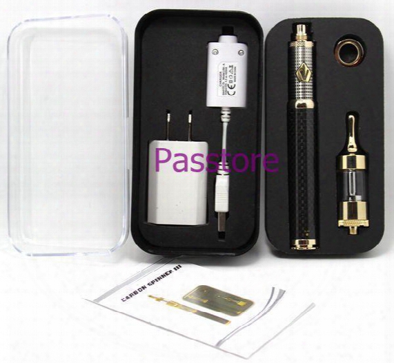 Carbon Vision Spinner 3 Kit 1600mah Electronic Cigarette Mod Kit Vision Spinner Iii E Cigarette Kit With Golden Protank Atomizer Passtore