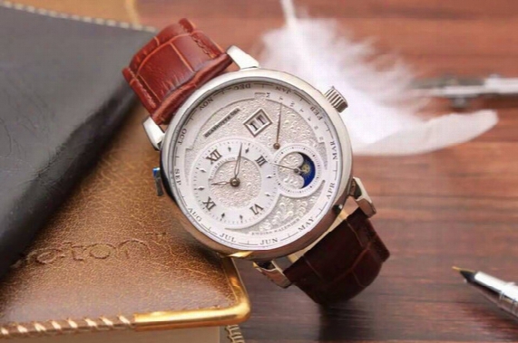 Cheap New Luxury High Quality Brand 139.025 / 139.032 Automatic Mechanical Moon Phase Gents Watches White Dial Leather Strap Mens Watch Aaa+
