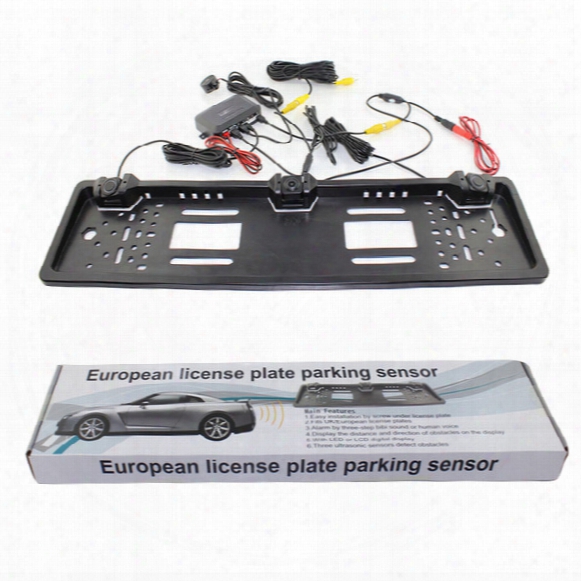 European License Plate Car Parking Sensor Pz600l Four Sensors Human Voice Bibi Sound Alarm 64 Colors To Choose Free Post Epacket