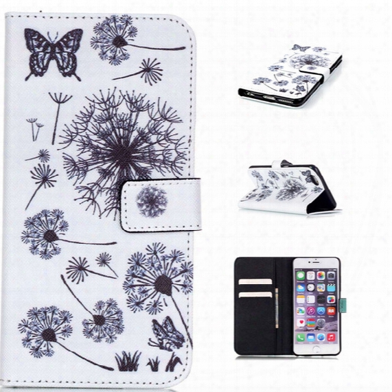 For Iphone 6 6s Plus 5 5s Se Wallet Pu Leather Tpu Phone Case Flower Cartoon Patchwork Cover Card Slots Money Pocket