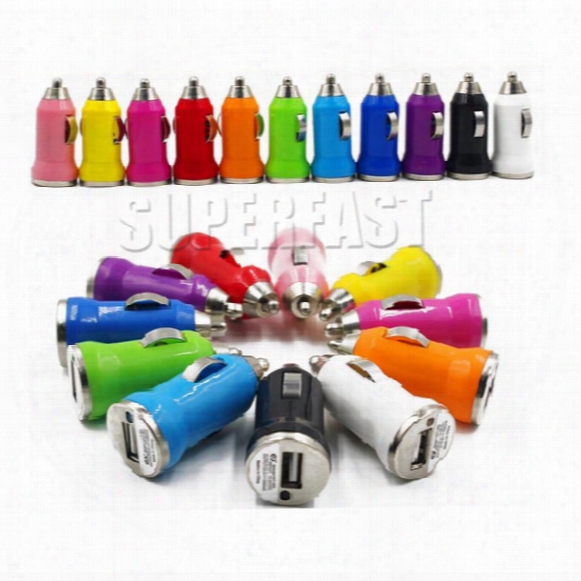 For Iphone 6 Usb Car Charger Colorful Bullet Mini Car Charger Portable Charger Universal Adapter For Iphone 5s 200 Pieces Dhl Free Shipping