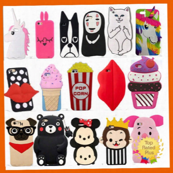 For Iphone 7 3d Cute Animals Cartoon Soft Silicone Case Cover Hinder Part Skin For Iphone 5 6 6s Plus Samsung S7 Note Lg