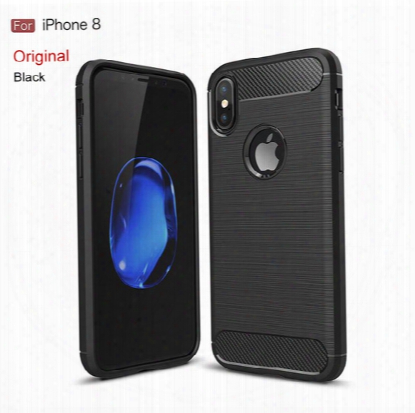 For Iphone 8 Case 6 7plus 5s Se Mobile Phone Shell Carbon Fiber Drawing Tpu All-inclusive Apple 8 Case Protective Cover
