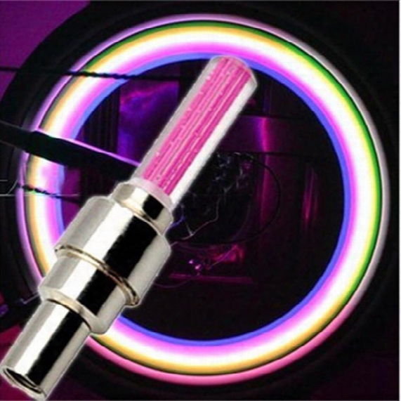 Led Flash Light Bike Wheel Lights Tyre Wheel Valve Cap Lamo Bike Bicycle Motorcycle Car Wheel Lamp Tyre Aluminium Material Led Car Light
