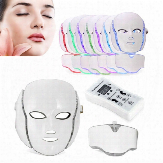 Led Phototherapy Skin Rejuvenation Whitening Face Neck Mask 7 Colors Anti- Ance