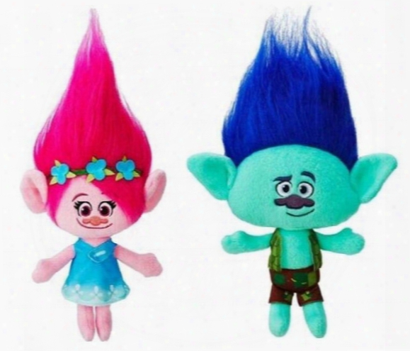 Movie Trolls Doll Plush Toy 36cm Poppy Branch Dream Works Stuffed Cartoon Dolls The Good Luck Trolls Christmas Gifts For Children