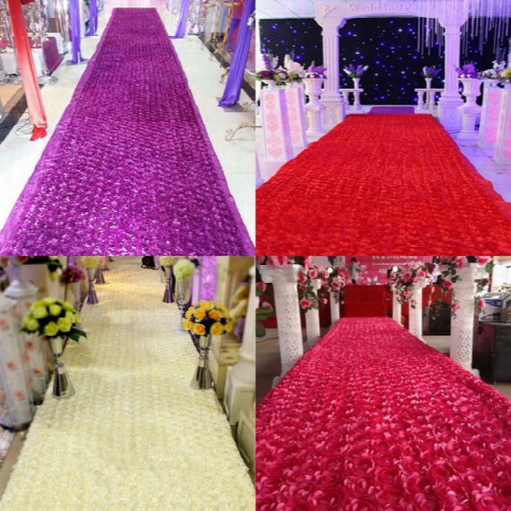 New Arrival Luxury Wedding Centerpieces Favors 3d Rose Petal Carpet Aisle Runner For Wedding Party Decoration Supplies 14 Color Available