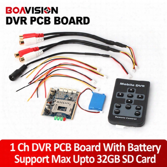 Real Time 1ch Mini Hd Xbox Dvr Pcb Board Up D1 30fps Support 32gb Sd Card Security Digital For Model Aircraft Video Recorder With Battery