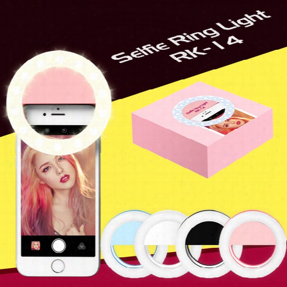 Rk14 Rechargeable Selfie Ring Light With Led Camera Photography Flash Light Up Selfie Luminous Ring With Usb Cable Universal For All Phones