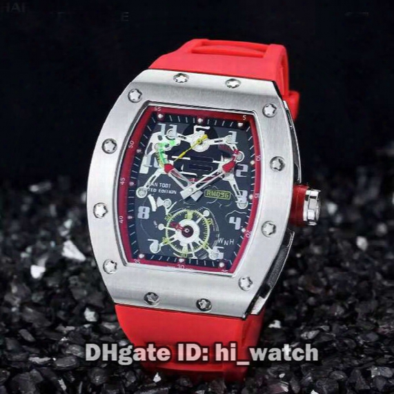 Super Clone Luxury Brand Cheap New Rm036 Rm36 Jean Todt Limited Edition Power Reserve Tourbillon Automatic Mens Watch Red Rubber Starp
