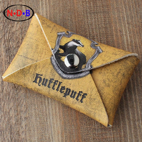 Wholesale- (coin Purses) Europe And America New Pattern Coin Purse "potter Harry" Hufflepuff Coin Purse Student Coin Bag Card Package
