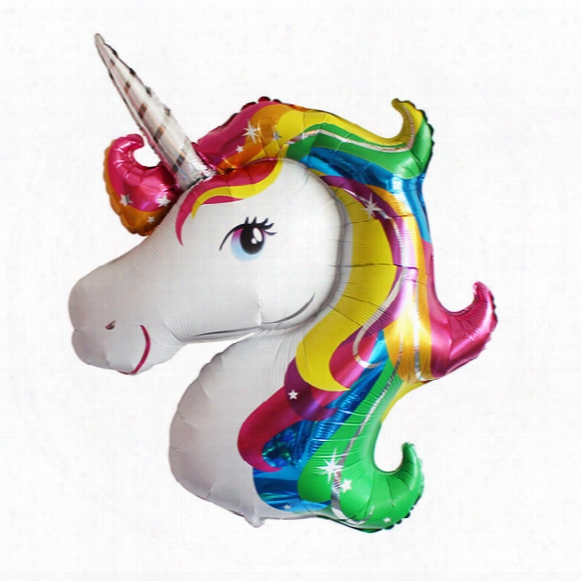 116*87cm Anagram Rainbow Unicorn Foil Balloons America Imported Cartoon Animal Balloon Helium Float Ball Kid's Toy Gift