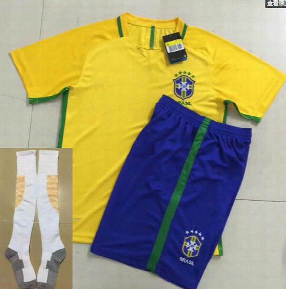 2016 2017 Brazilian Soccer Jerseys Jr Oscar D.costa David Luiz Football Shirt Free Mailing