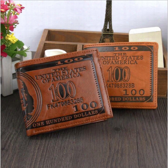 2017 Fashion Leather Men Wallets Coin Purse Dollar Price Pattern Creative Mens Wallet Card Holder Male Money Purses Wallets