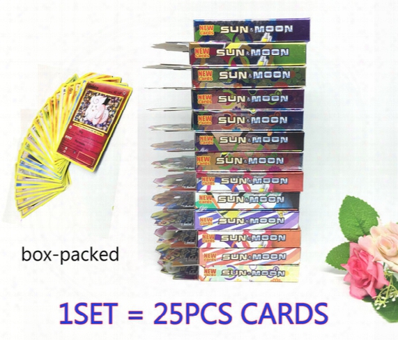 25pcs/set Poke Go Trading Card Games Newest English Edition Anime Monsters Cards Board Games Card Toys Children Kids Cartoon Cards