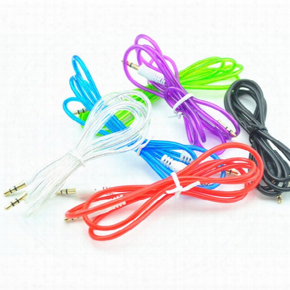 3.5mm Jack Crystal Aux Audio Usb Cable Cables Male To Male Stereo Car Extension Audio Cable For Mp3 Cell Phone