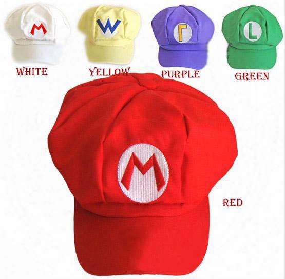 5 Colors Luigi Super Mario Bros Anime Cosplay Adult Hat Elastic At The Back Cap Free Shipping